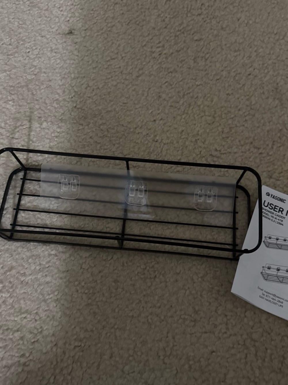 Amazon Black Metal Adhesive Shower Shelf Rack